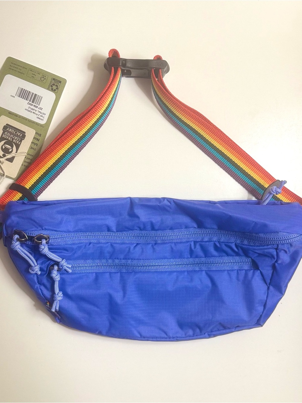 REI Purple Crossbody Bag with Rainbow Strap